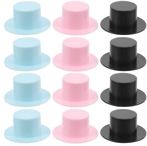VICASKY 30stücke Mini-clownhüte zum Basteln Zylinderhüte aus Kunststoff Kleine Partyhüte für Dekoration Weihnachtsornamente Diy-accessoires für Feste