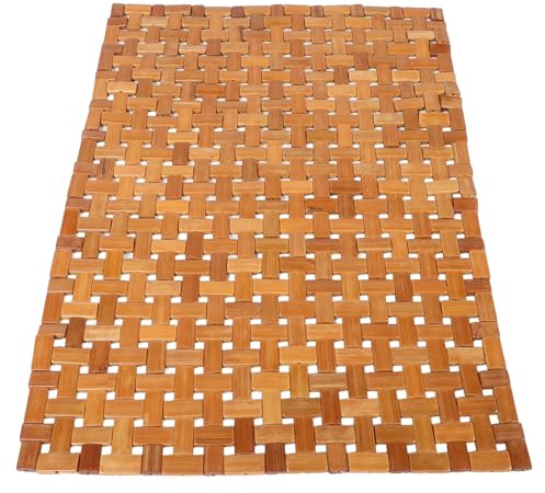 TIDTALEO Tappetino Bagno in Bambù Pieghevole 40x60 Cm Blocchi Antiscivolo, Cuscino Confortevole e Portatile per Sauna, Spa e Zona Umida