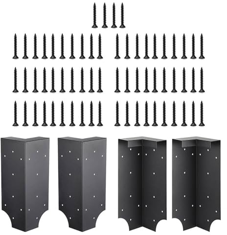Kaeltsyn 4 staffe angolari per aiuole da giardino, resistenti, rialzate, in metallo, staffe angolari per piante di ortaggi con viti per interni/esterni