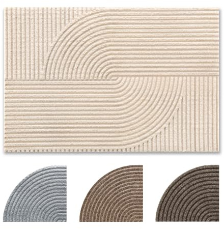 Tuocal Fußmatte 40x60cm, rutschfeste Maschinenwaschbare Schmutzfangmatte, Innen und Außen Türmatte, Wasserdicht Fussmatte für Eingang, Flur, Haustür, Beige