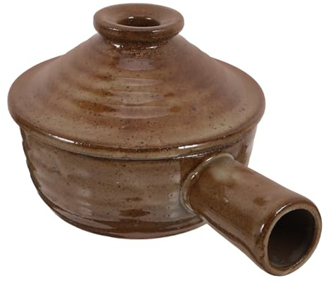 jojofuny Casseruola con Coperchio Resistente al Calore in Terracotta Marrone Facile da Pulire Pentola per Stufati e Zuppe per Cucina Domestica