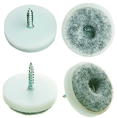 100 Stück Filz-Möbelgleiter mit Schraube – Ø 28 mm – aus Kunststoff/Filzgleiter/Möbelgleiter