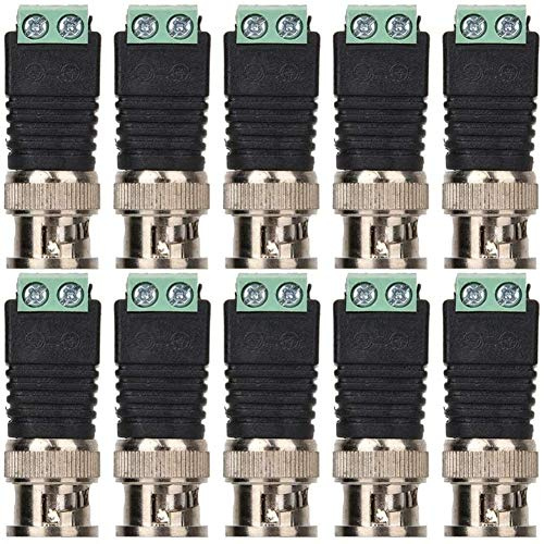 Sonew Connettori BNC 10 pz, Connettore a Vite Coassiale Connettore BNC Maschio per Terminale Video Balun per di Videosorveglianza
