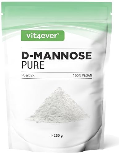 D-Mannose Pulver - 250 g - (4,1 Monate Vorrat) - Aus pflanzlicher Fermentation - Laborgeprüft - Rein & naturbelassen - Ohne Zusätze - Vegan