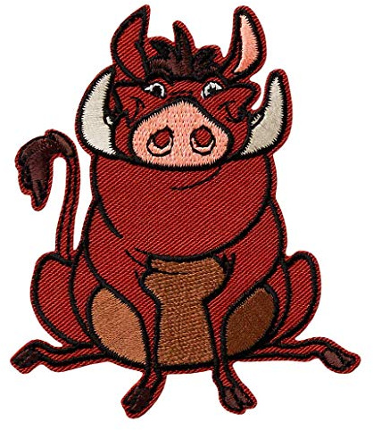 Mono Quick -König der Löwen Applikationen, Bügelbild Aufnäher Flicken, Simba, Pumbaa, Timon (16557 - Pumbaa)