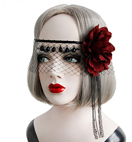 HERRA Masquerade Mask for Women, Veil Lace Masks Eye Mask Venetian Party Prom Ball Mask.