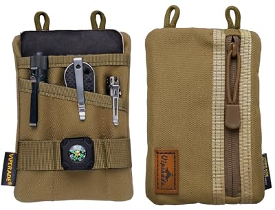 VIPERADE VE1 Pocket Organizer, Tool Pocket Organizer for Men, Pocket Organizer Storage EDC Gears, Keep Organized, Hold Your Flashlight/Pocket Knife, Tactical Pen, Notebook (Tan)