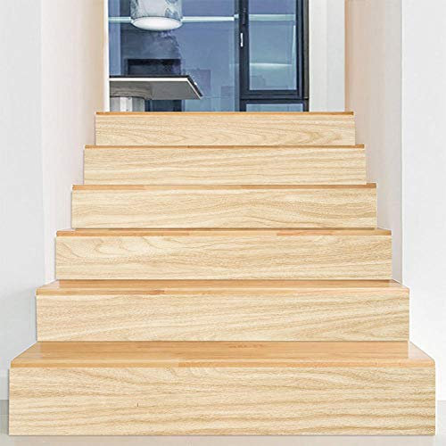Treppenaufkleber 3D Holzmaserung Selbstklebend Wasserdicht Abnehmbar für Küchenschrank Treppe Bad DIY Hauptkunstdekoration