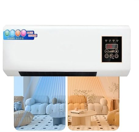 Sohodoo Silent Wall Mount Air Conditioner, 2000W Portable 2-in-1 AC/Heater for Bedroom, Home Office, Living Room(A)