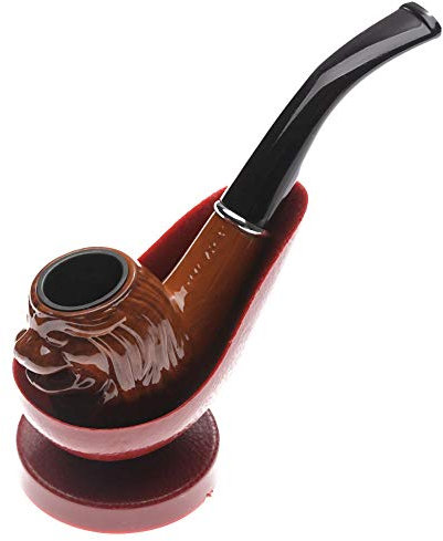 SlimpleStudio Tabakpfeife Rauchender Satz Ebenholz-Pfeife Handgemachtes Brown-Tabak-Rohr 14 cm Holzpfeife Classic Bent Pfeifen Geschenk Zigarette Zigarre Rohr Pfeife