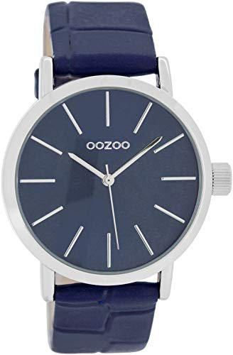Oozoo Damenuhr mit Lederband 41 MM Dunkelblau/Dunkelblau C8422