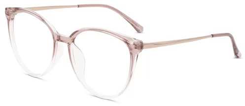 Firmoo Blaulichtfilter Brille Damen Übergroß Anti Blaulicht Computerbrille Schutzbrille ohne Sehstärke(Rosa Klar) | Übergroß Anti-Glanz Entspiegelte Blaulichtfilter Brille Bildschirme