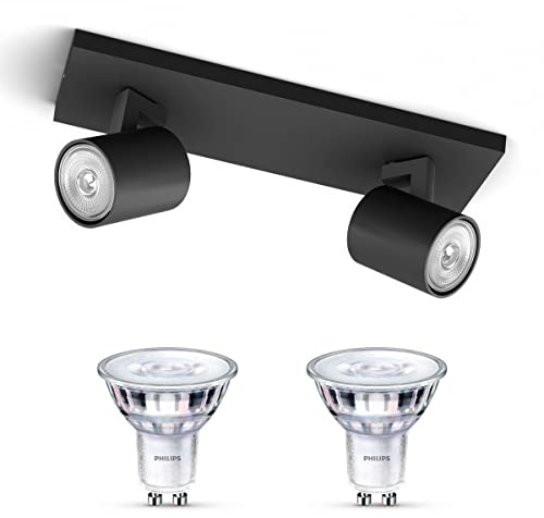 Philips Runner - Faretto da incasso - Nero - 2 punti luce - Faretto da incasso - Include Philips LED Scene Switch Gu10 50W