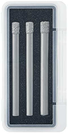 BOSCH DDB3PC 3-Piece Diamond Drill Bit Assorted Set for Dry Drilling Applications in Porcelain and Natural Stone Tile