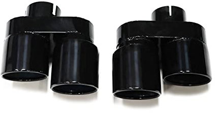 Auspuff Schalldämpfer 1 Paar Kohlefaser-Auspuffspitze Für BMW G20 G21 330i Schalldämpferspitze Auspuffanlage Düse Quad Auspuffrohr 2,5 '' Zoll Endrohr Auspuffblende (Farbe : Schwarz)