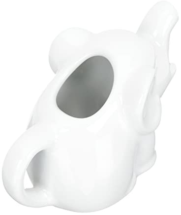 Cabilock Keramik Milchkännchen Elefant Mit Griff 7cm x 8cm x 4cm Für Milch Sahne Soße Weiß Für Zuhause Und Gastronomie