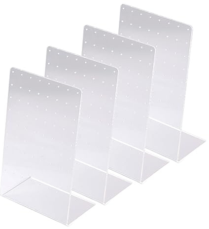Pamtns Ohrringe Halterung 4 Stück Ohrringe Display Ständer Ohrring Halter Acryl Ohrringhalter Ohrring Organizer L-Förmiger Ohrringständer Transparent Kunststoff Ohrstecker Aufbewahrung
