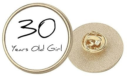 Art Deco Brosche / Anstecknadel, Metall, rund, 30 Jahre alt, goldfarben, M
