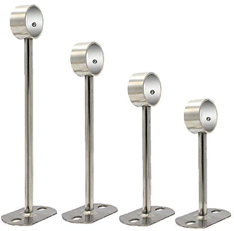 AYGCI Gardinenstange Halterung, 4 Stücke Edelstahl Wandhalter Deckenhalterung Vorhangstange Garderobenrohr Lever Schienenhalter Wandmontage Duschvorhang Hängen Stange Rohr Pole Auflageträger