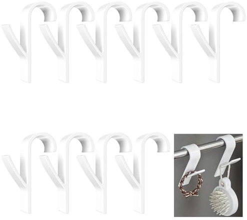 Lectorias 10 Pezzi Ganci per Termoarredo Bagnos, Gancio per Termosifoni Accappatoio, Appendi per Scaldasalviette, per Appendere, Appendini Asciugamani Termosifone, Appendiabiti per Radiatore, Bianc.