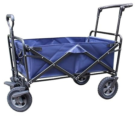 Bollerwagen Faltbar Tragbarer Zusammenklappbarer Wagen, Robuster Trolley, Einkaufswagen, Gartenwagen Für Outdoor, Camping, Strand, Zugwagen Mit 4 Rädern Gartenwagen (Color : C)