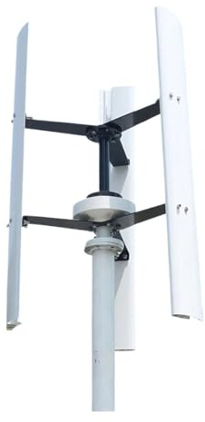 Turbinas de viento, Turbina aerogeneradora de poco ruido de 1kW for granja doméstica, molino de viento Vertical de 1000W, turbinas eólicas de arranque de baja velocidad del viento ( Color : White , Si