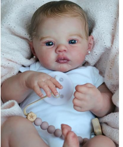 Lonian 19-Zoll-Reborn-Babypuppen, lebensechte Neugeborene mit gewichtigem Körper, Neugeborenes-Kleinkind-Puppen, Geschenk für Kinder ab 3 Jahren