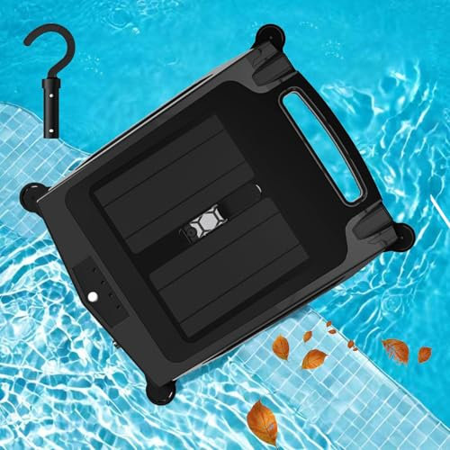 Skimmer Robótico Para Piscina Con Doble Alimentación Solar/Batería - Tiempo De Trabajo De 18 Horas, Robot De Limpieza De Piscinas De Doble Velocidad Con Retroceso Y Giro Automáticos, 1 Gancho