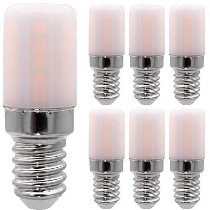 EACLL Kühlschranklampe E14 LED Warmweiß 3.5W Ersetzt 30W Halogen Glühlampe, 6er-Pack. 3000K 300lm, Abstrahlwinkel 360°, Nicht Dimmbar, AC 230V Flimmerfrei Energiesparlampe Nähmaschine