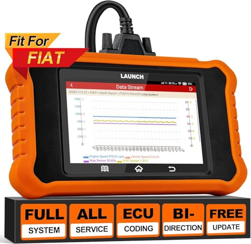 LAUNCH Creader Elite 2.0 OBD2 Diagnosegerät für FIAT die gleiche Funktion wie LAUNCH X431 diagnosegerät Auto,ECU-Codierung,50+ Reset-Funktion,aktiver Test,FCA