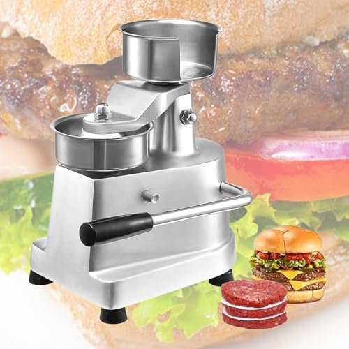 KJZQXYX Burger Press Patty Maker | Manual Burger Press Machine | Burger Press | Kitchen Meat Forming Processor with 200pcs Patty Papers (5 Inch)