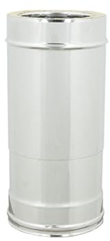 ALLINOX Modulo Telescopico Doppia Parete Canna Fumaria Acciaio INOX Tubo Coibentato Regolabile da mm 250 a mm 400 (DN 100/150)