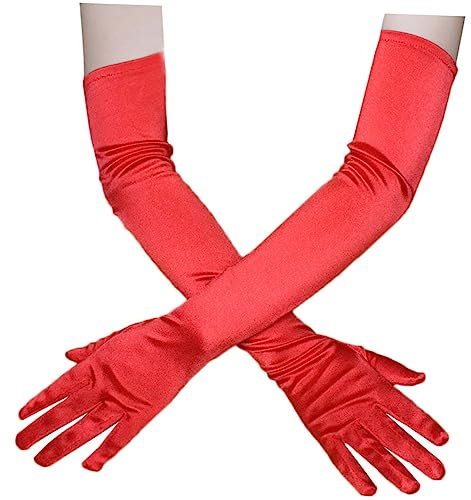 JEWEDECO 1paar Lange Satin Abendhandschuhe Flapper Elbow Gloves Für Cosplay Kostümpartys Hochzeiten Und Aufführungen Rutschfest Für Erwachsene