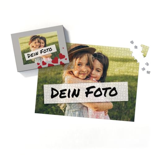 Fotopuzzle Mit Eigenem Bild - Selbst Gestalten 1000 Teile - Schachtel Herzen - Puzzle Mit Foto - Geschenk Geburtstag Valentinstag Herzen Quer