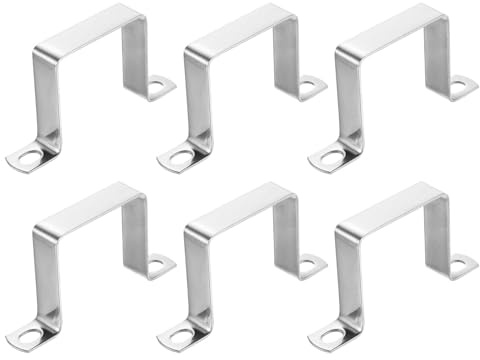 QUARKZMAN 6pz Morsetto a Sella a U, 60x60mm Fascette Stringitubo in Acciaio Inossidabile 304 Morsetti per Tubi per Porta Battente Chiusa Supporto Barra per Fissare Condutture Cavi