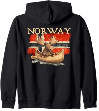 Norway Lofoten Kanu Elch Skandinavien Lustiges Norwegen Kapuzenjacke