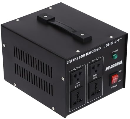 Trasformatori, trasformatore di tensione da 2000 W, con maniglia per il trasporto, da 220 V a 110 V, voltaggio Step Up & Step Down, per condizionatori, frigoriferi, lavatrici, computer, televisori