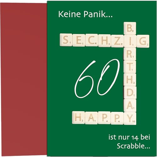 the lazy panda card company Geburtstagskarte 60 – Lustige Karte mit witzigem Spruch zum runden Geburtstag