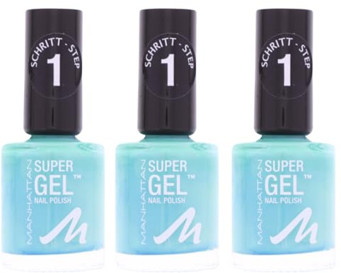 3 x Manhattan Super Gel Nagellack 098 Never Blue With You je 12ml Gel Maniküre
