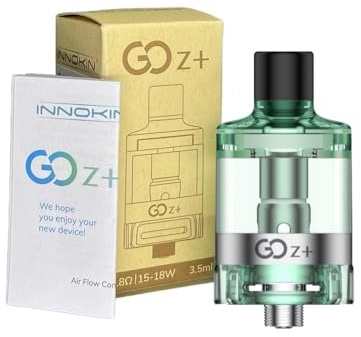 For Innokin GO Z+ Atomizador de Tanque 3,5 ML 24 mm (Verde) llenado superior deslizante flujo de aire inferior compatible con resistencias Z 0,8 Ω Mod GOZEE/CoolFire Z60 Original - No Nicotine