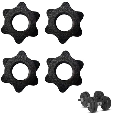 ShiningUU Dumbbell Clips 4-Pack Universal Barbell Clips | Weightlifting Weight Clips | Hex Nut Spinlock Collars for Weight Lifting | for Women and Men Home Gym Exercise Workout
