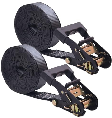 BoxerTool 1.5 x 20' Endless Ratchet Tie Down Strap - 2 Pack - 4,000LBS Heavy Duty Cargo Tie Down, Ratcheting Securing Straps, Car Rack, Cargo, Motorcycles, Trailer Loads, Kayak