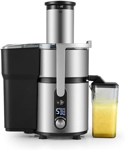Exprimidor rápido industrial, extractor centrífugo de acero inoxidable con separación de residuos de jugo, ajuste de 5 velocidades para tiendas de bebidas y cocinas