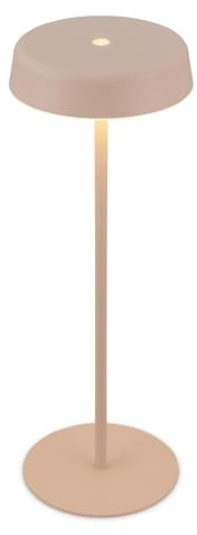 BRILONER - LED Tischlampe kabellos IP44 mit Touch, dimmbar, warmweißes Licht, Nachttischlampe, Leselampe, LED Lampe, Campinglampe, Tischleuchte, Akkulampe, Outdoor Lampe, 13x36,5 cm, Beige