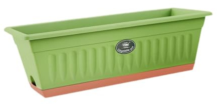 FashionCha Blumenkasten Langer Pflanztopf als Balkonkasten Und Pflanzschale Auch aus Leichtem mit Integriertem Wasserabfluss für die, GrÜn