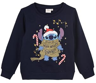 Disney Stitch Sudadera Niña, Sueter Sudadera Infantil Diseño Navideña, Regalo para Niñas, Talla 4 Años