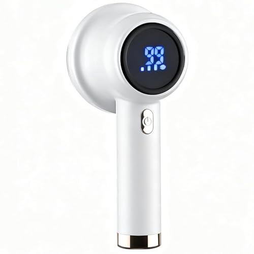 Rechargeable Fabric Shaver with LED Display, 3-Speed Electric Lint Remover for Clothes and Furniture (White)-WDED