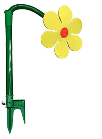 KiraKira Irrigatore rotante automatico a forma di girasole, per irrigazione a 360 gradi, prati, aiuole, orti, robusto impianto di irrigazione in PE con paletto in schiuma (rosa per rosso) (giallo)