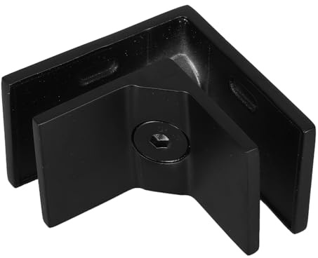 Gatuida Serrage-joint en Acier Inoxydable Noir 90° pour Garde-corps Verre, Design Résistant aux Intempéries, Compatible Verre 12mm pour Clôture de Piscine