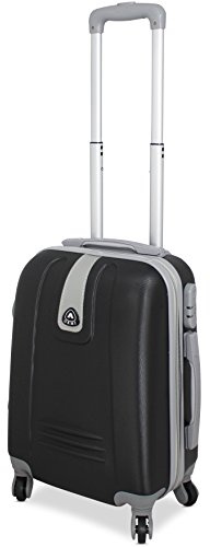 TROLLEY IN ABS 52X35X20 4 RUOTE adatto come BAGAGLIO A MANO per tutti compagnie aeree (NERO)